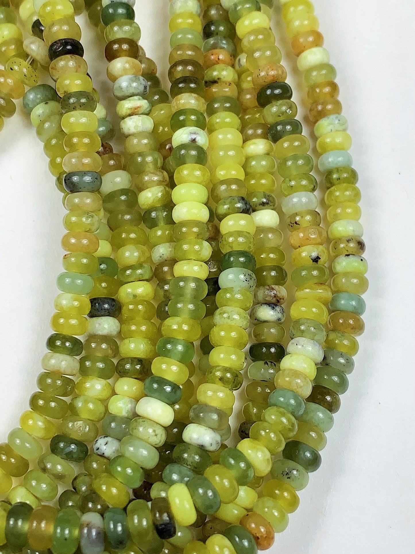 2x4mm Good Quality Natural Green Jade Smooth Rondelle Beads 15" Strand