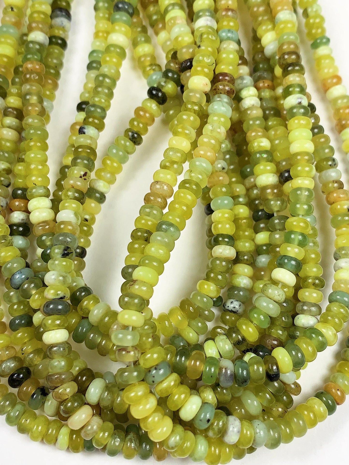 2x4mm Good Quality Natural Green Jade Smooth Rondelle Beads 15" Strand
