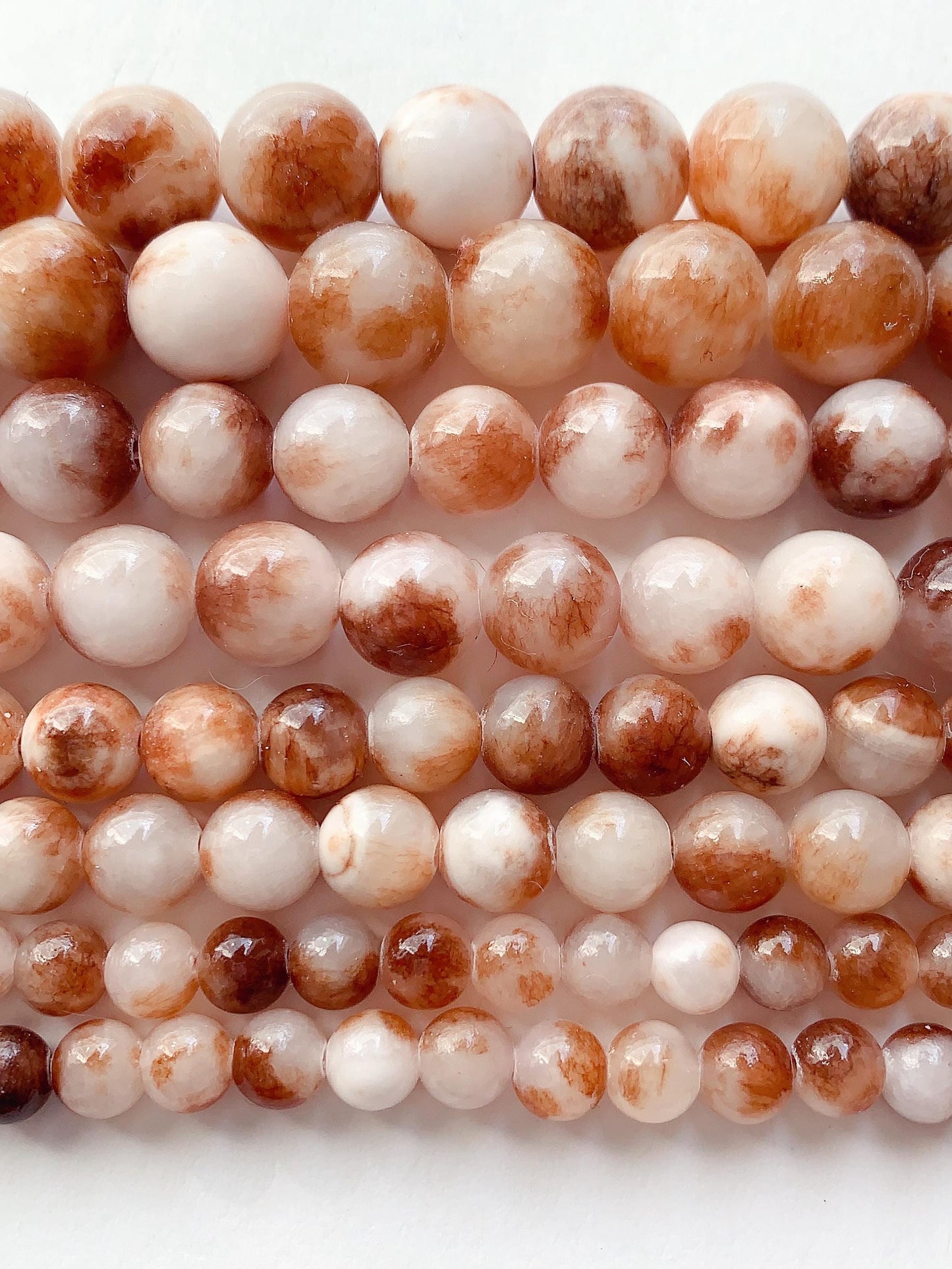 Natural Black White Botswana Jade Smooth Round Beads 15.5" Strand 6mm 8mm 10mm 12mm