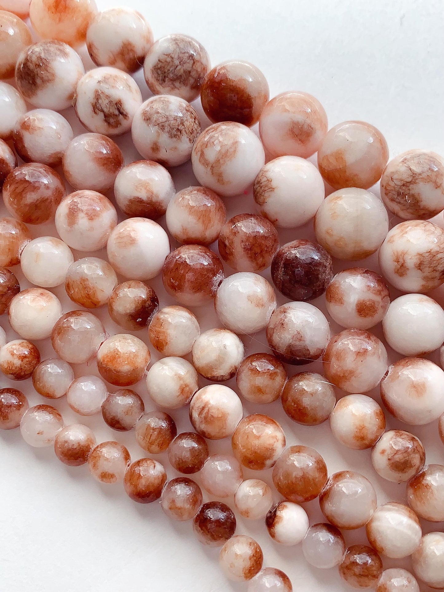 Natural Black White Botswana Jade Smooth Round Beads 15.5" Strand 6mm 8mm 10mm 12mm