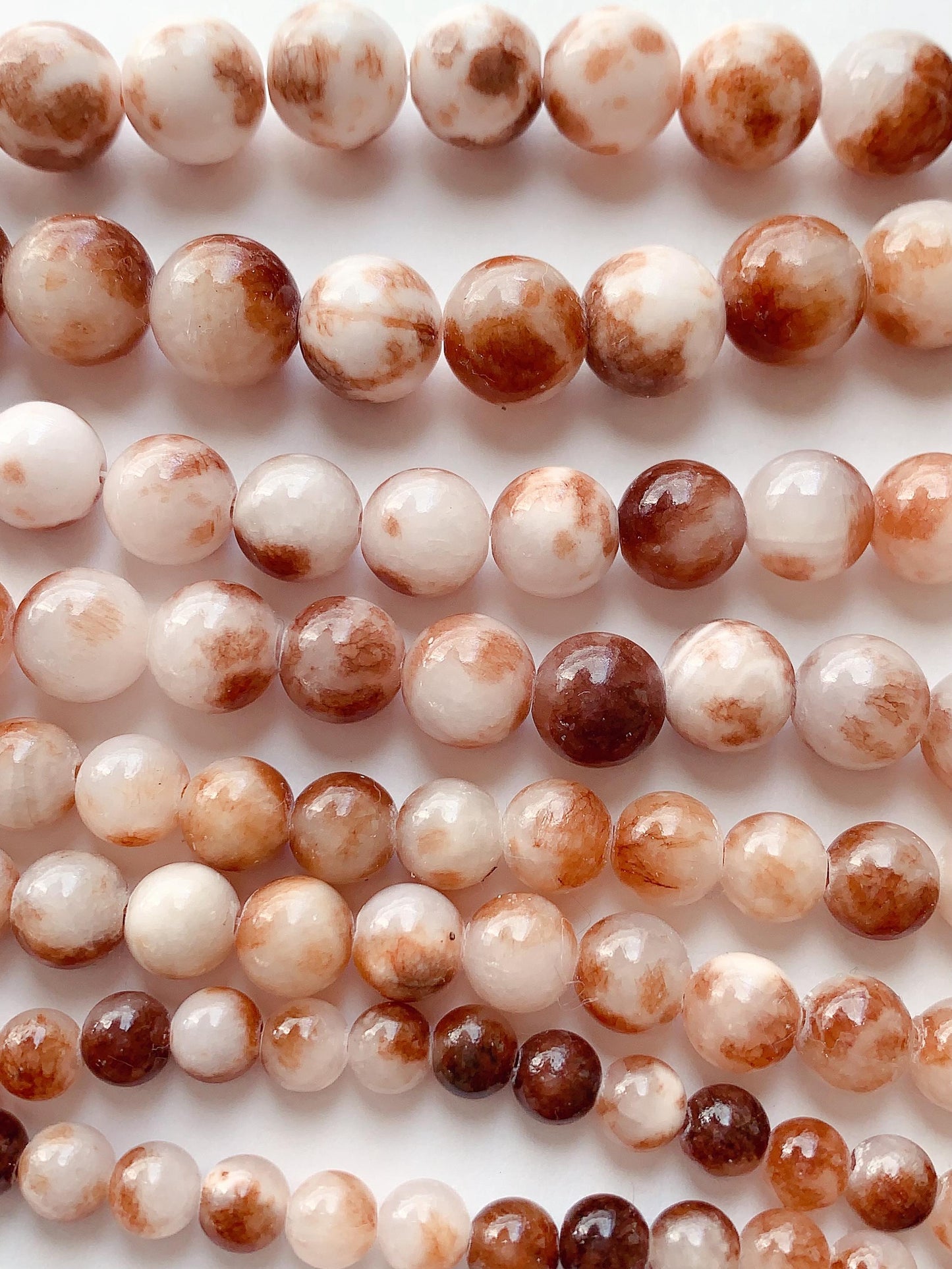 Natural Black White Botswana Jade Smooth Round Beads 15.5" Strand 6mm 8mm 10mm 12mm