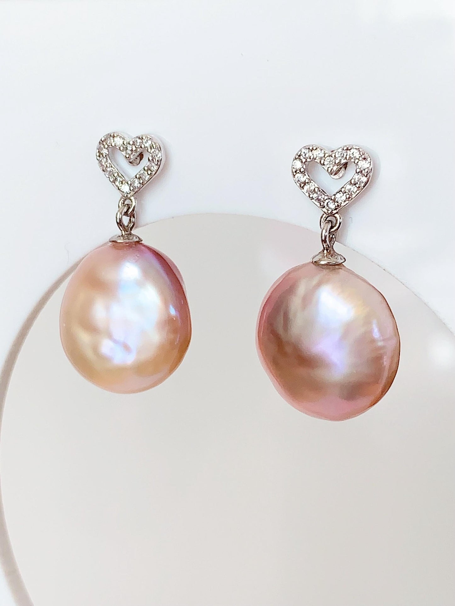 13mm Baroque Pearl Earrings: 18k Gold Plated Sterling Silver Studs