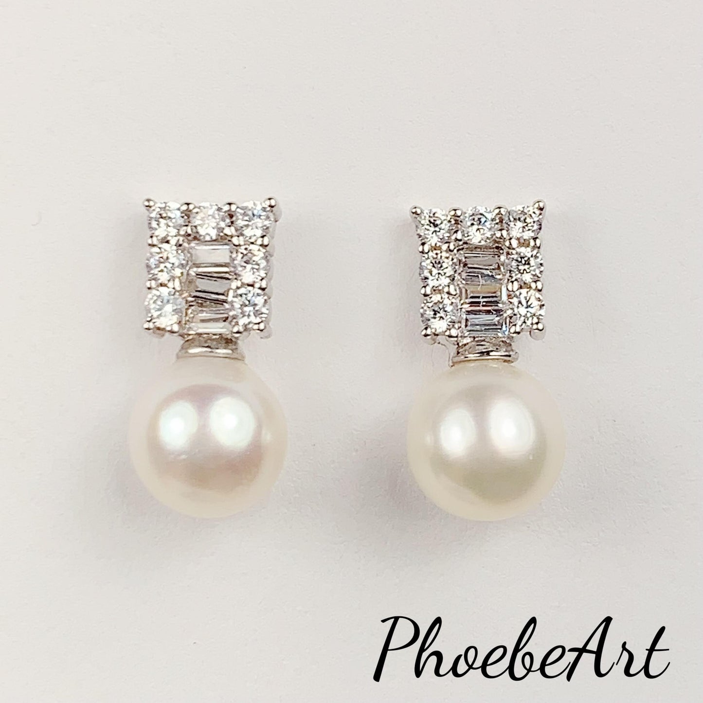Freshwater Pearl Earrings: 6.5mm Sterling Silver Studs