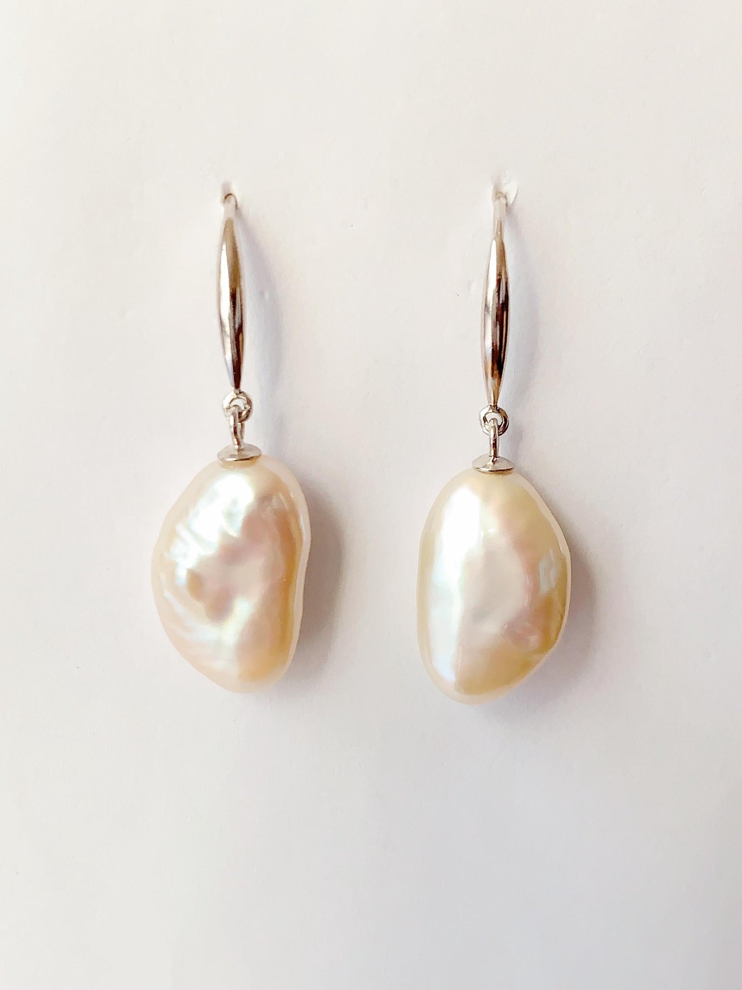19mm Baroque Pearl Earrings: 18k Gold Plated Sterling Silver