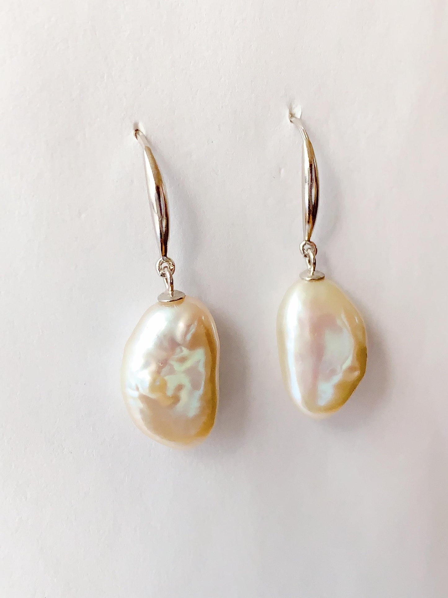 19mm Baroque Pearl Earrings: 18k Gold Plated Sterling Silver