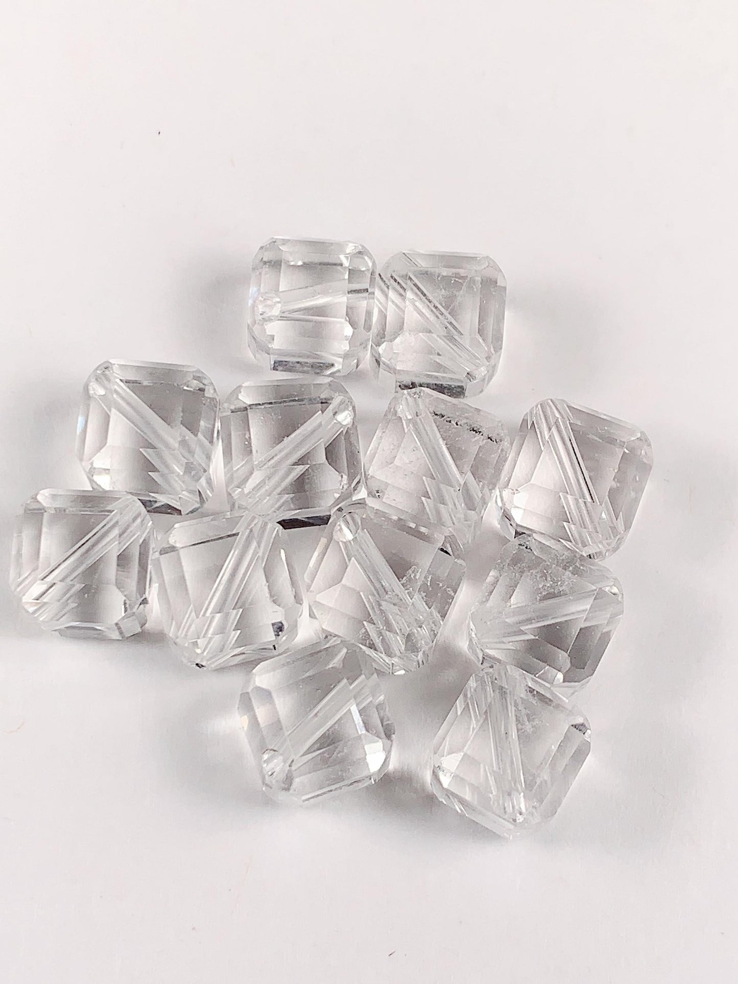 8mm Natural Clear White Quartz Rock Crystal beads Loose Gems Gemstone Square cut