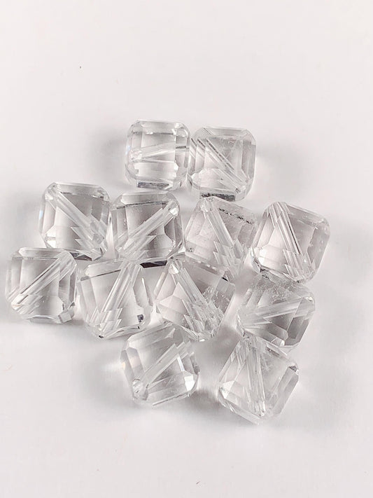 8mm Natural Clear White Quartz Rock Crystal beads Loose Gems Gemstone Square cut