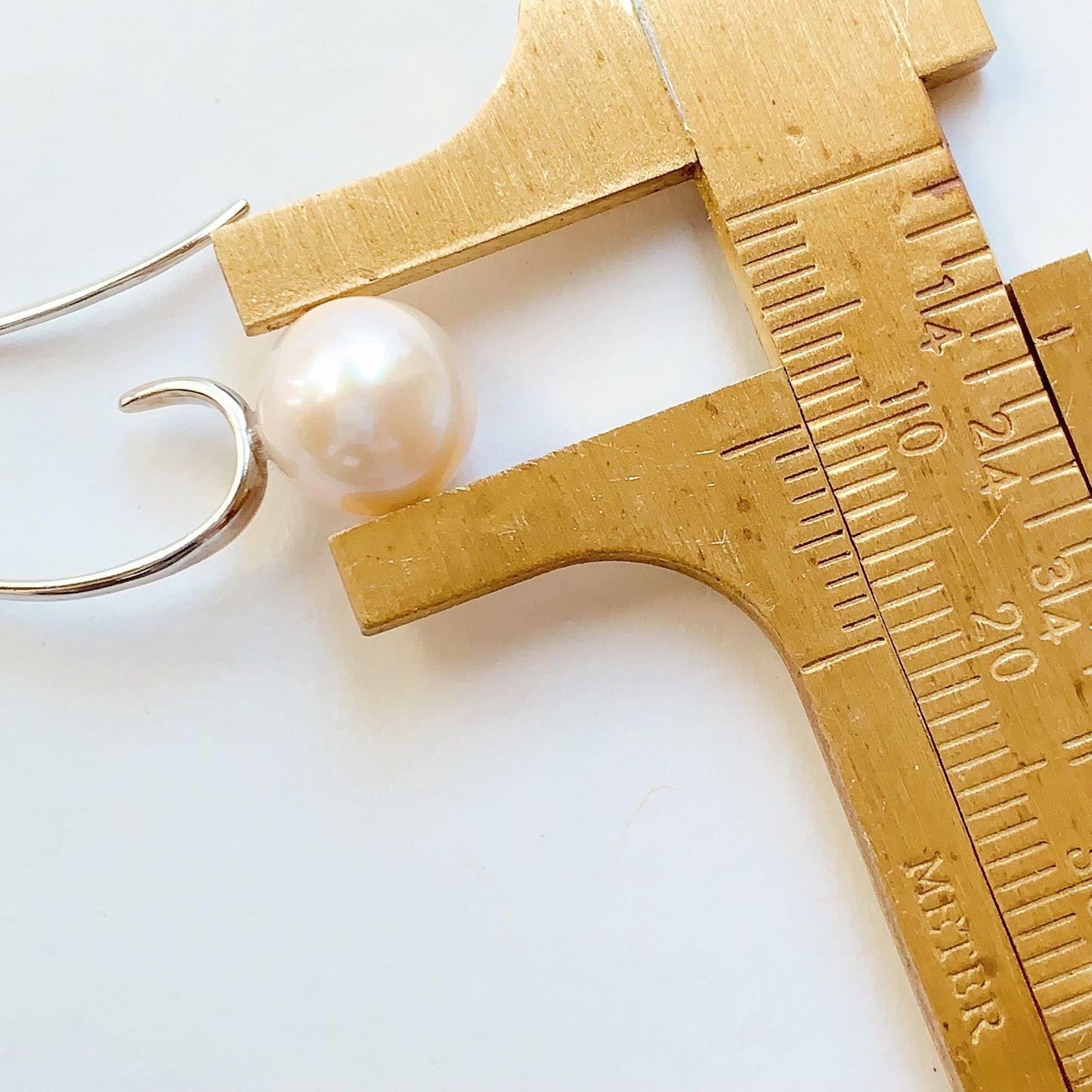 9mm Freshwater Pearl Earrings: 18k Gold Plated Sterling Silver