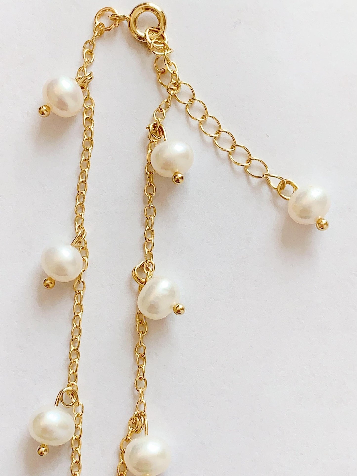 Freshwater Pearl Bracelet: 14K Gold Filled Chain, June Birthstone