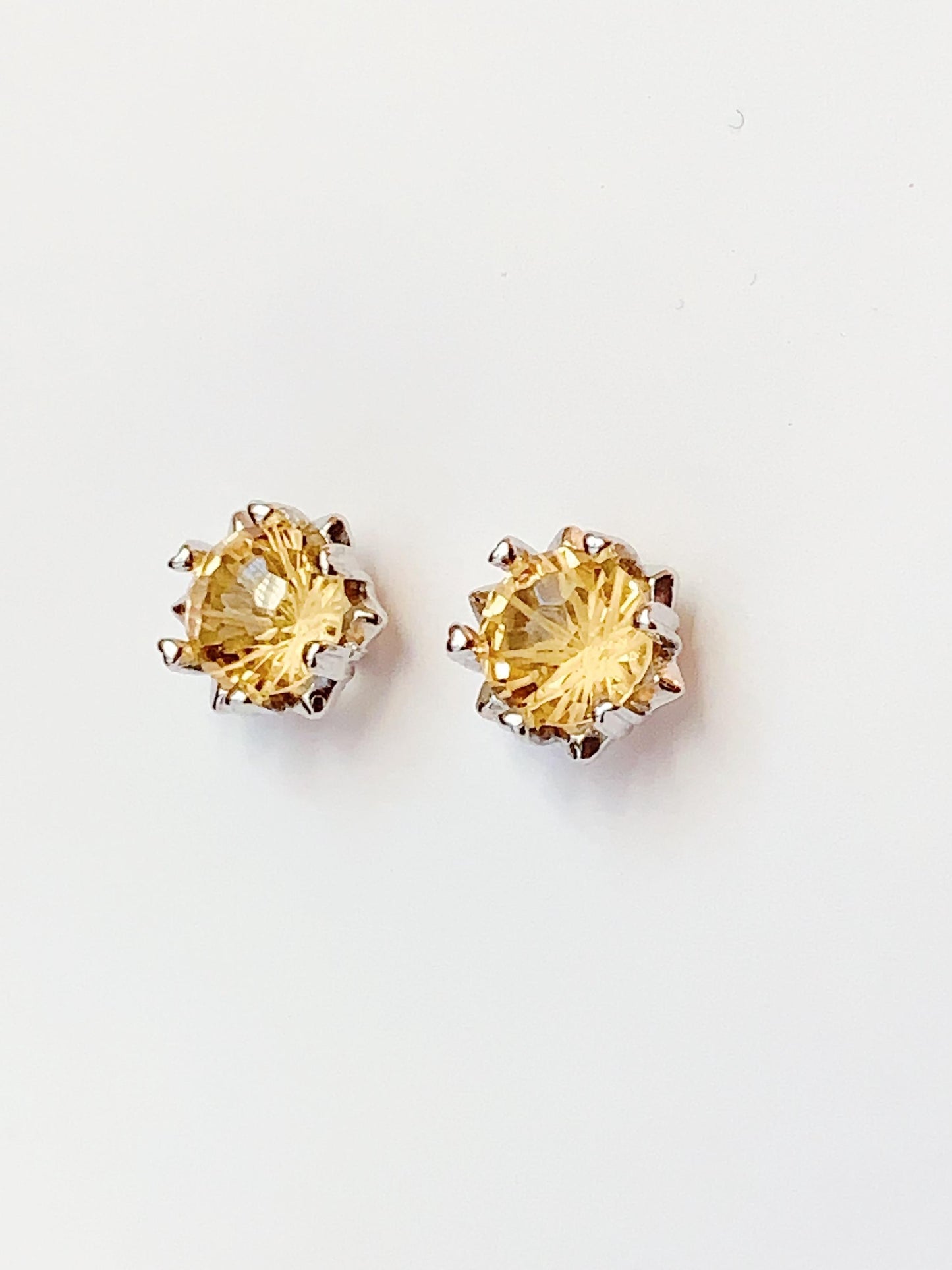 Citrine Earrings: 18k Gold Plated Sterling Silver Studs