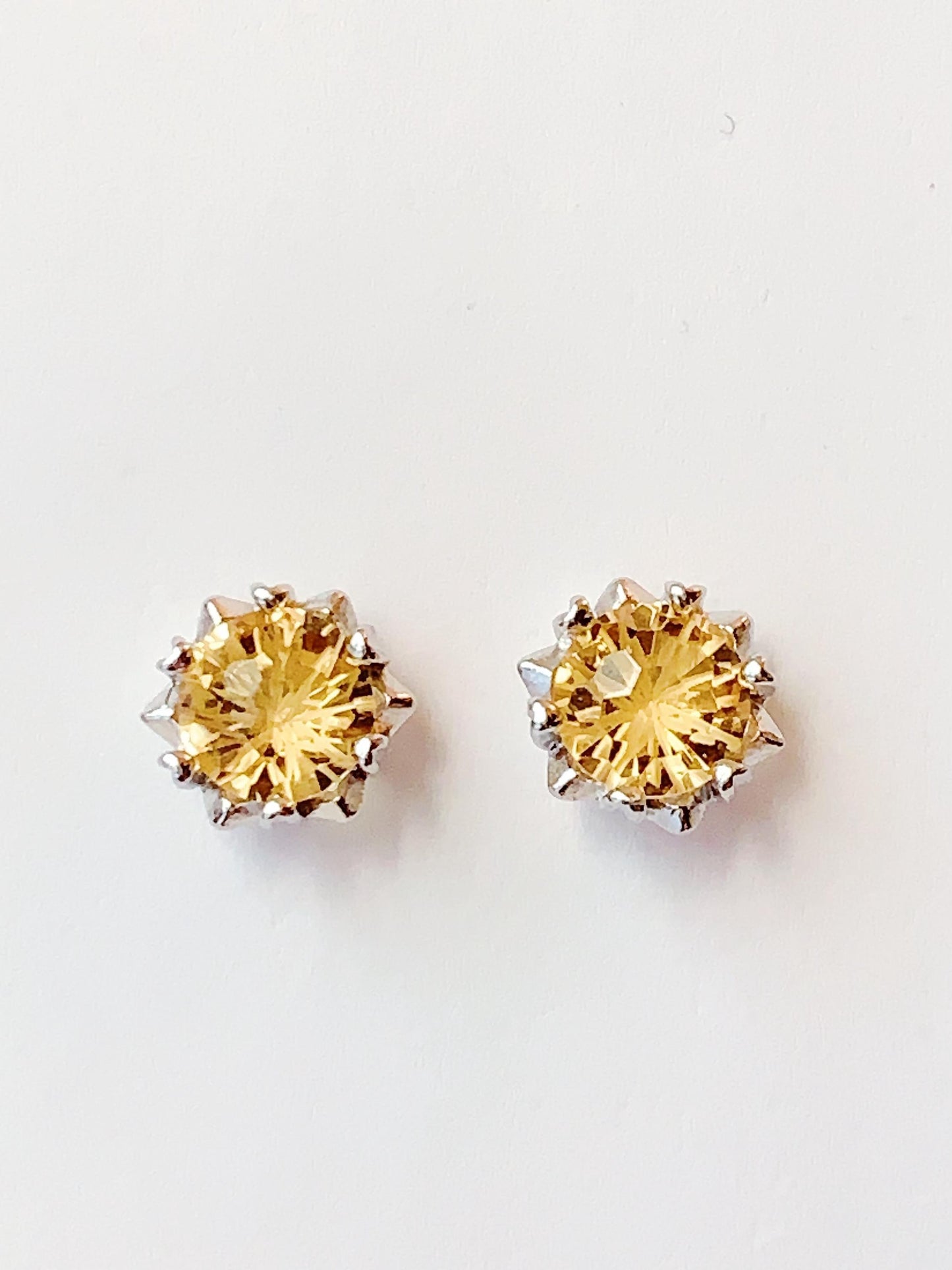 Citrine Earrings: 18k Gold Plated Sterling Silver Studs