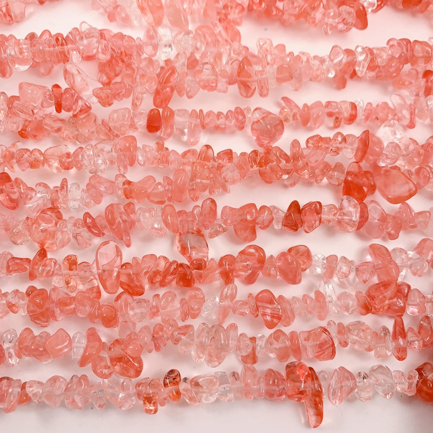 5-12mm  Red Watermelon Quartz Nugget Pebble Irregular Shaped Chip Beads 32" Strand DIY Jewelry