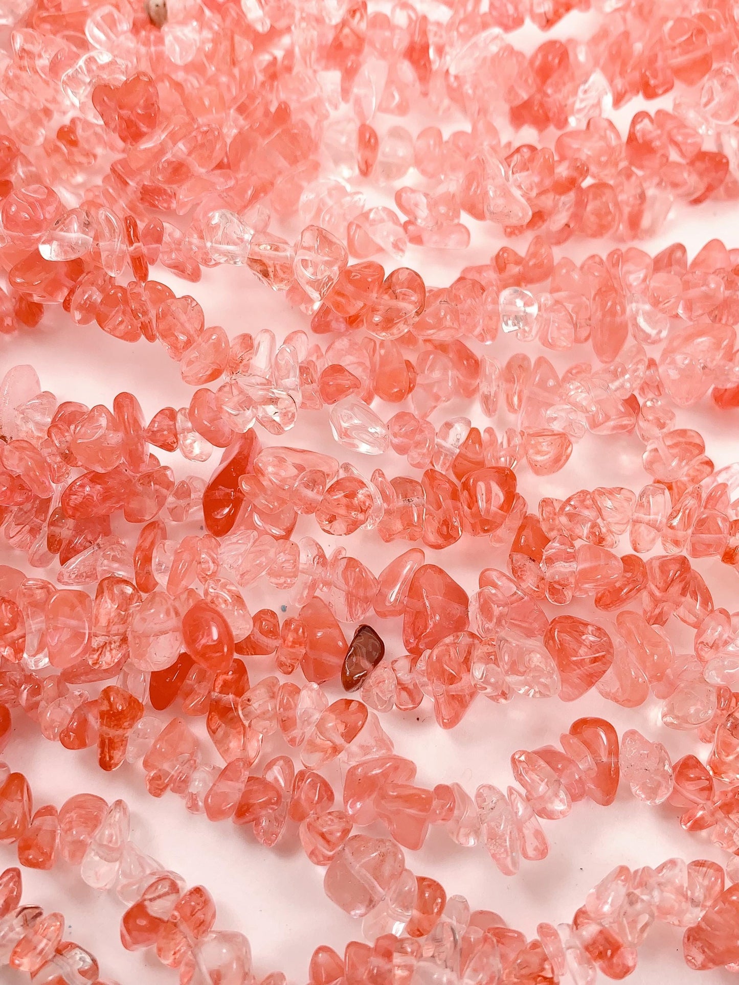 5-12mm  Red Watermelon Quartz Nugget Pebble Irregular Shaped Chip Beads 32" Strand DIY Jewelry