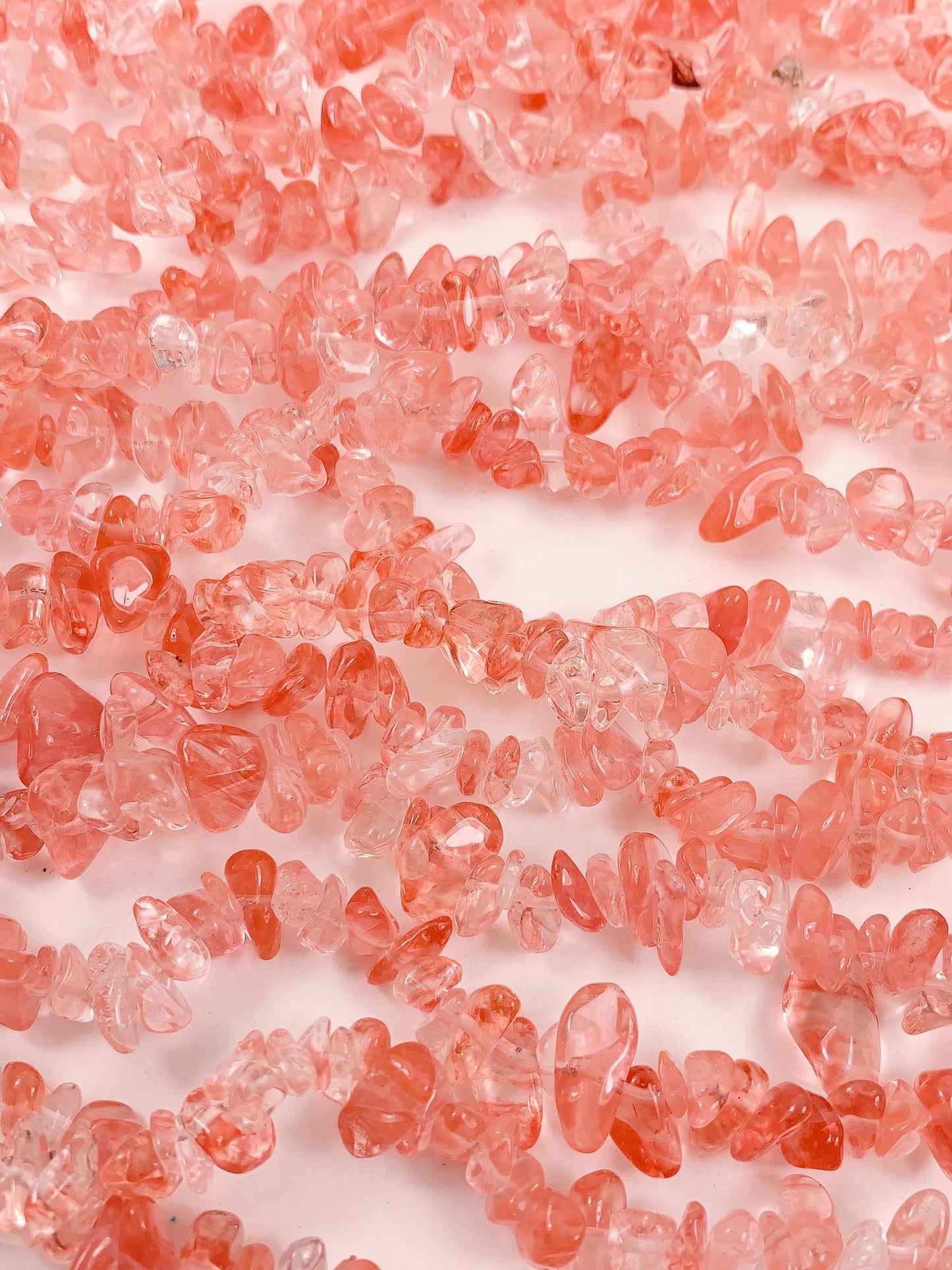 5-12mm  Red Watermelon Quartz Nugget Pebble Irregular Shaped Chip Beads 32" Strand DIY Jewelry