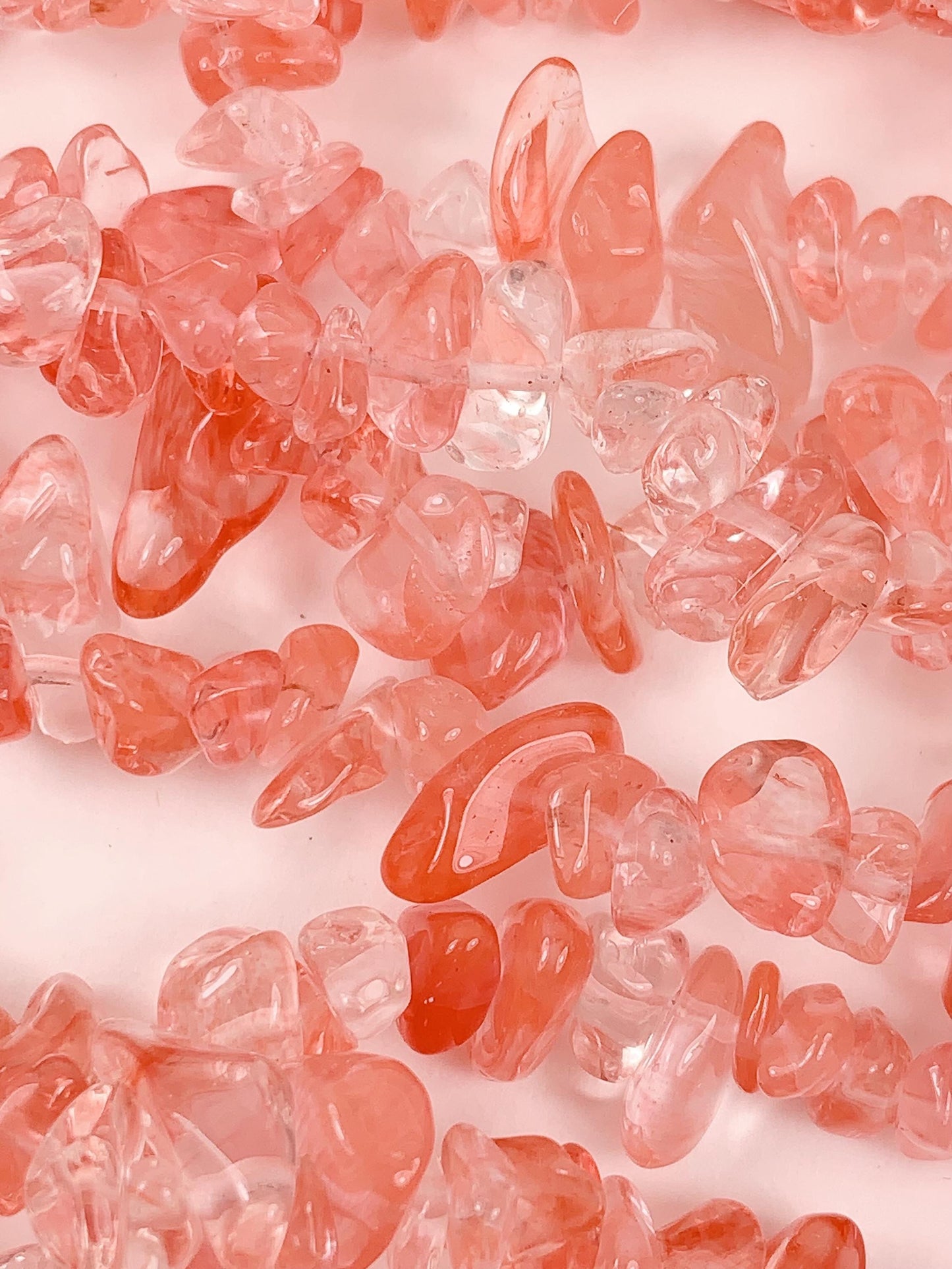 5-12mm  Red Watermelon Quartz Nugget Pebble Irregular Shaped Chip Beads 32" Strand DIY Jewelry