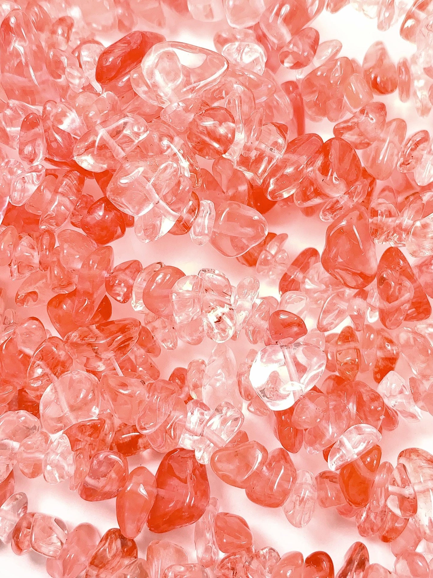 5-12mm  Red Watermelon Quartz Nugget Pebble Irregular Shaped Chip Beads 32" Strand DIY Jewelry