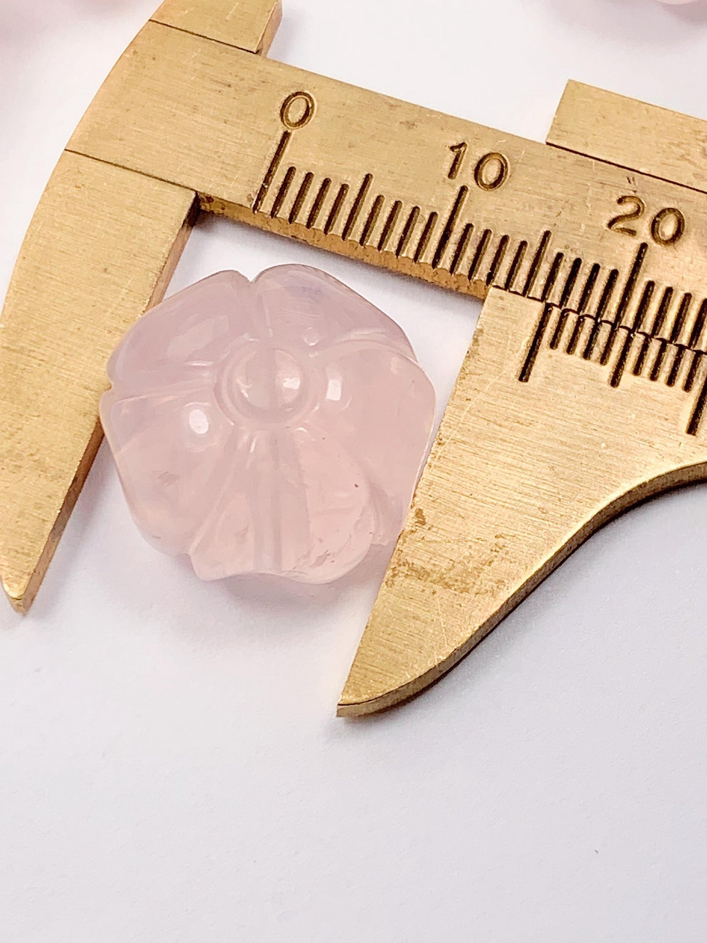 16mm Carved Flowers Rose Quartz Beads: AAA Grade Peony Flower Gemstone