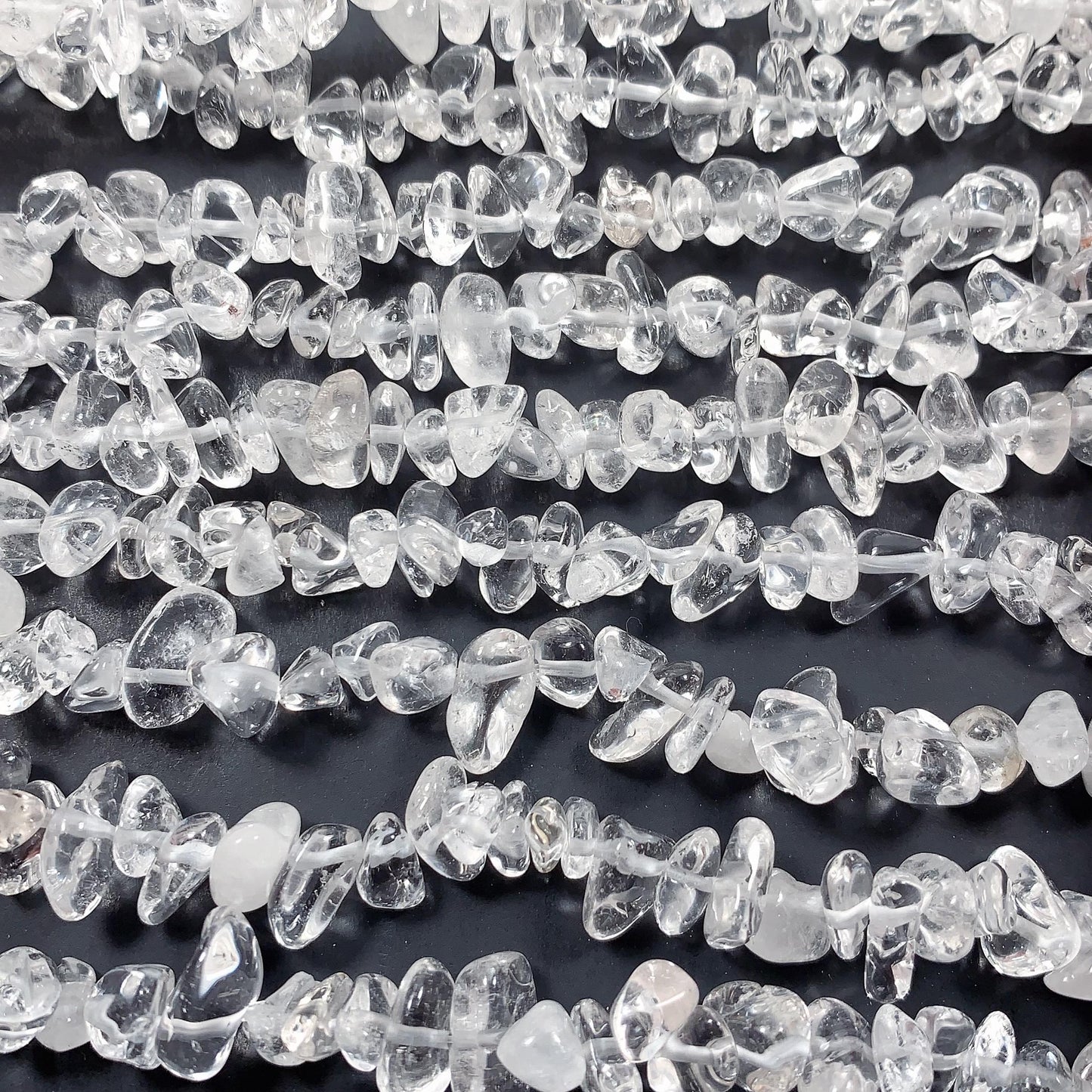 High Quality Natural Transparent Clear Quartz Rock Crystal Nugget Pebble Irregular Chip Beads Gemstone Strand, 32"