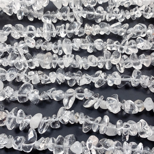 High Quality Natural Transparent Clear Quartz Rock Crystal Nugget Pebble Irregular Chip Beads Gemstone Strand, 32"