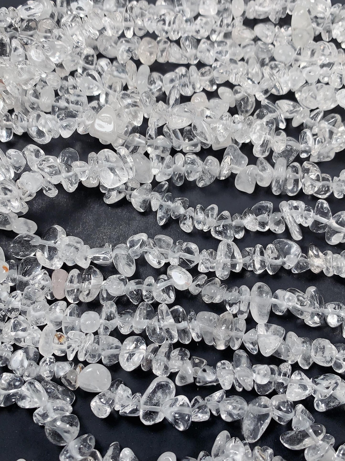 High Quality Natural Transparent Clear Quartz Rock Crystal Nugget Pebble Irregular Chip Beads Gemstone Strand, 32"