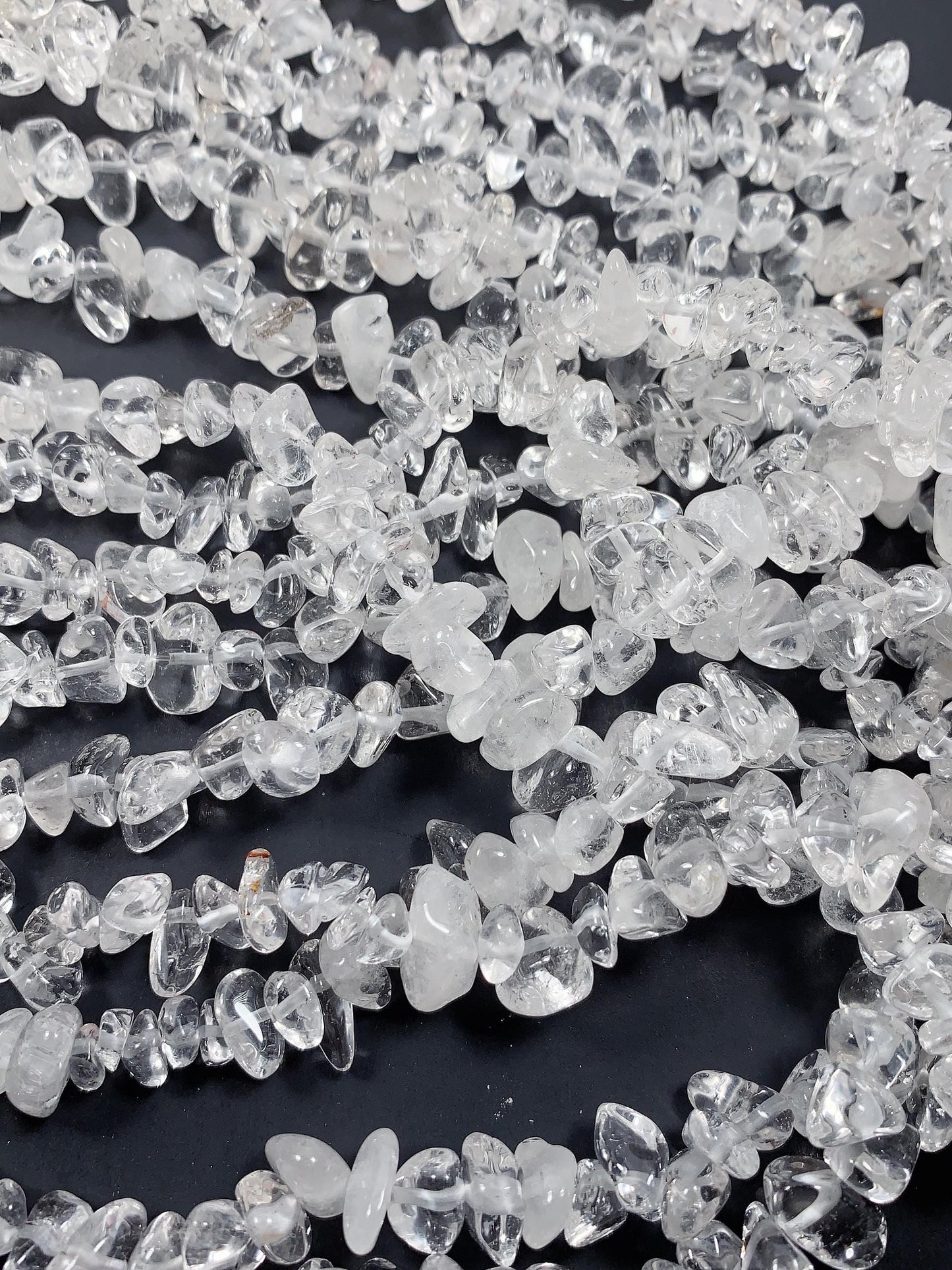 High Quality Natural Transparent Clear Quartz Rock Crystal Nugget Pebble Irregular Chip Beads Gemstone Strand, 32"