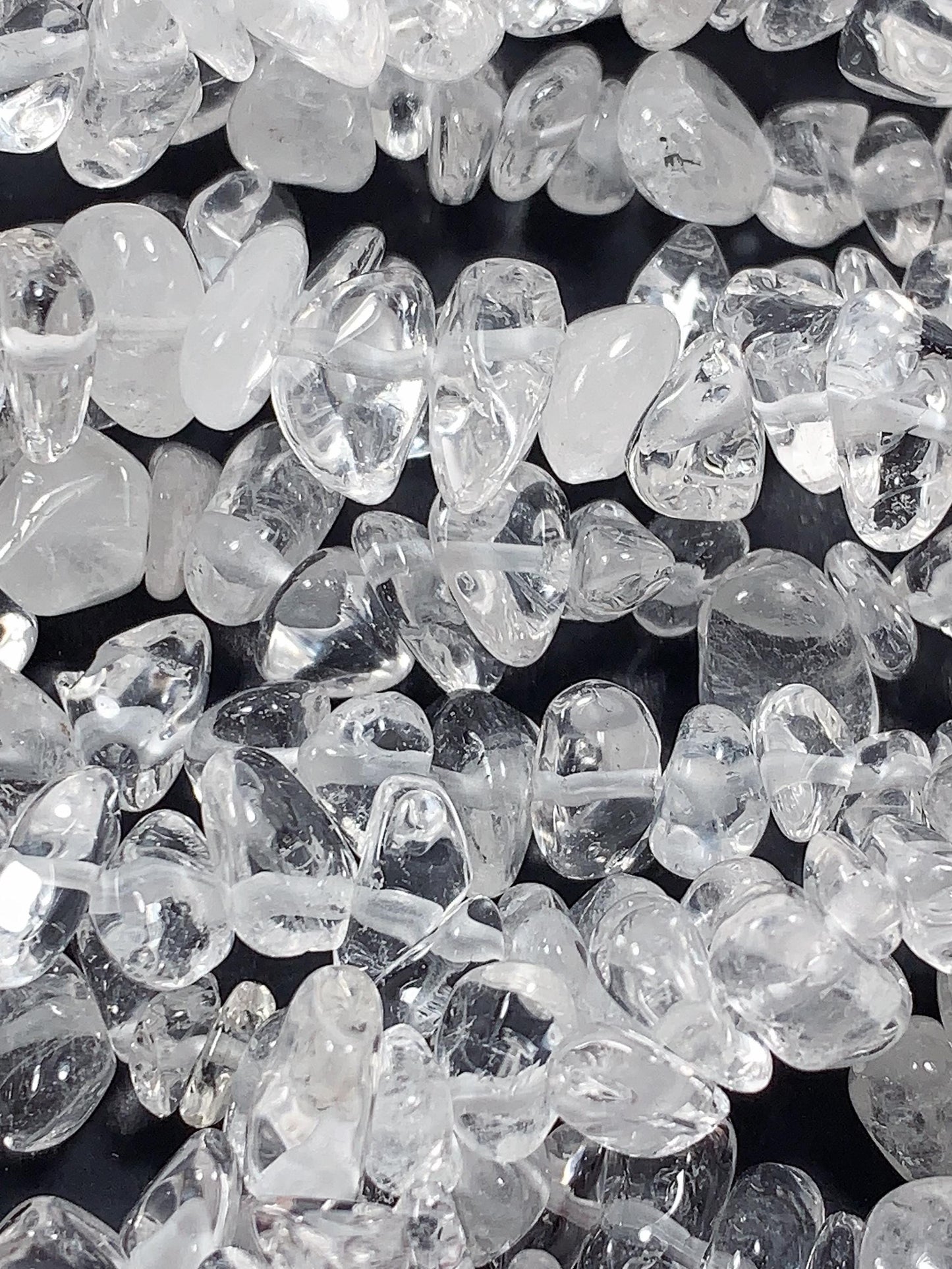 High Quality Natural Transparent Clear Quartz Rock Crystal Nugget Pebble Irregular Chip Beads Gemstone Strand, 32"
