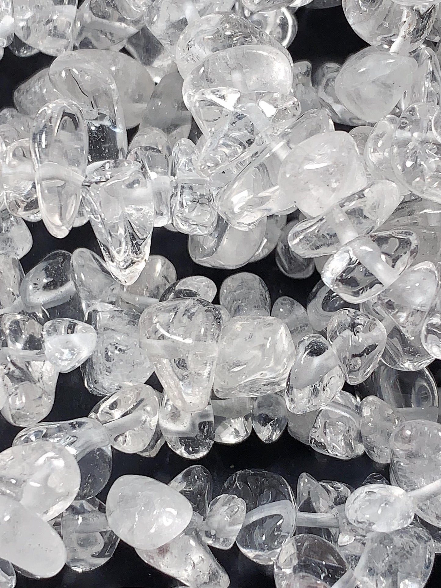 High Quality Natural Transparent Clear Quartz Rock Crystal Nugget Pebble Irregular Chip Beads Gemstone Strand, 32"