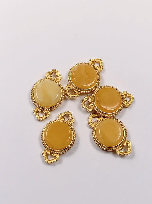 8mm Honey Beeswax Amber Bead: Sterling Silver DIY Jewelry Pendant