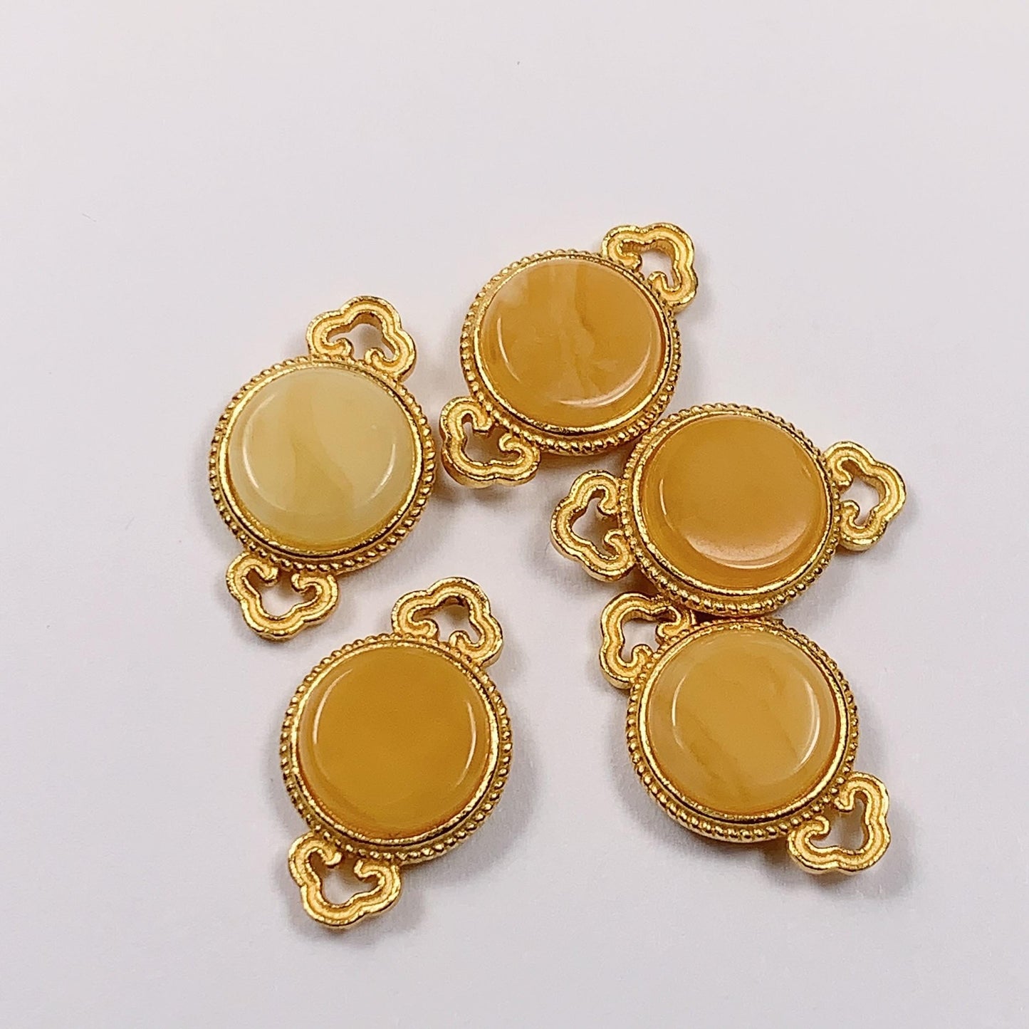8mm Honey Beeswax Amber Bead: Sterling Silver DIY Jewelry Pendant