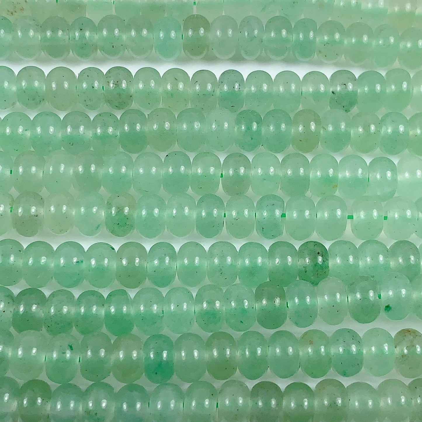 4x6mm Green Natural Aventurine Smooth Rondelle Beads Gemstone Strand 15"