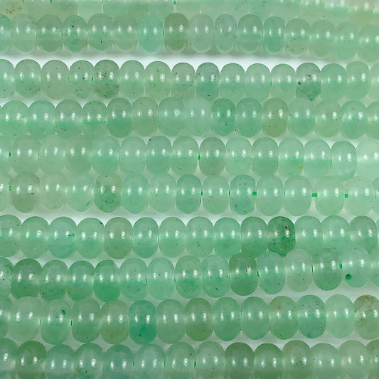 4x6mm Green Natural Aventurine Smooth Rondelle Beads Gemstone Strand 15"