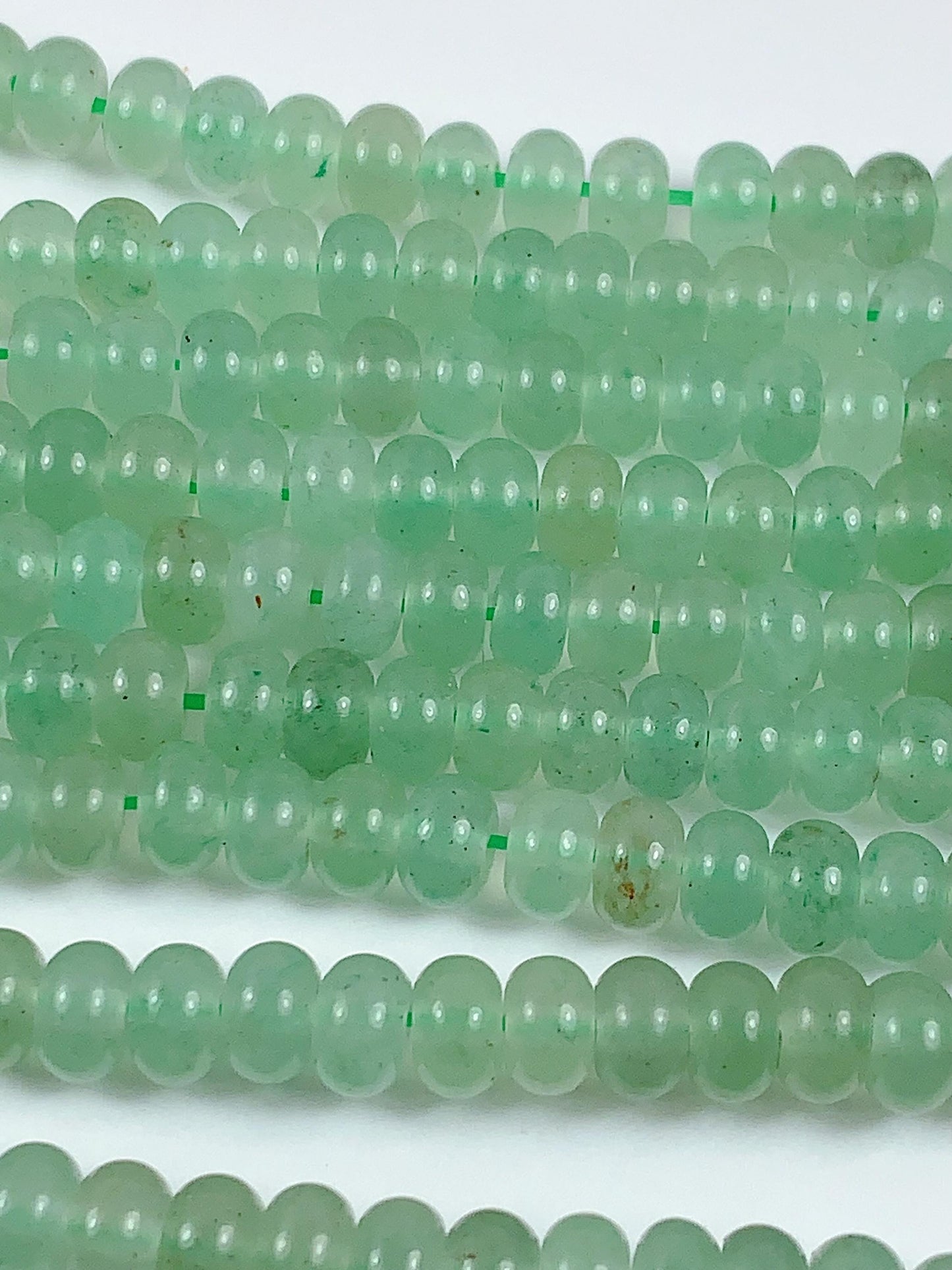 4x6mm Green Natural Aventurine Smooth Rondelle Beads Gemstone Strand 15"