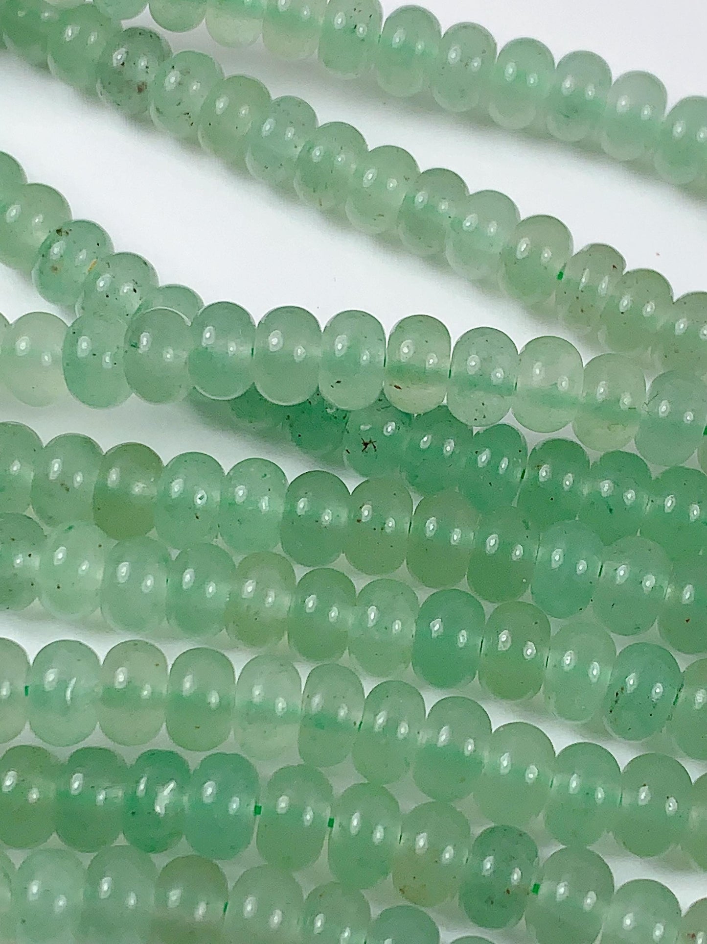 4x6mm Green Natural Aventurine Smooth Rondelle Beads Gemstone Strand 15"