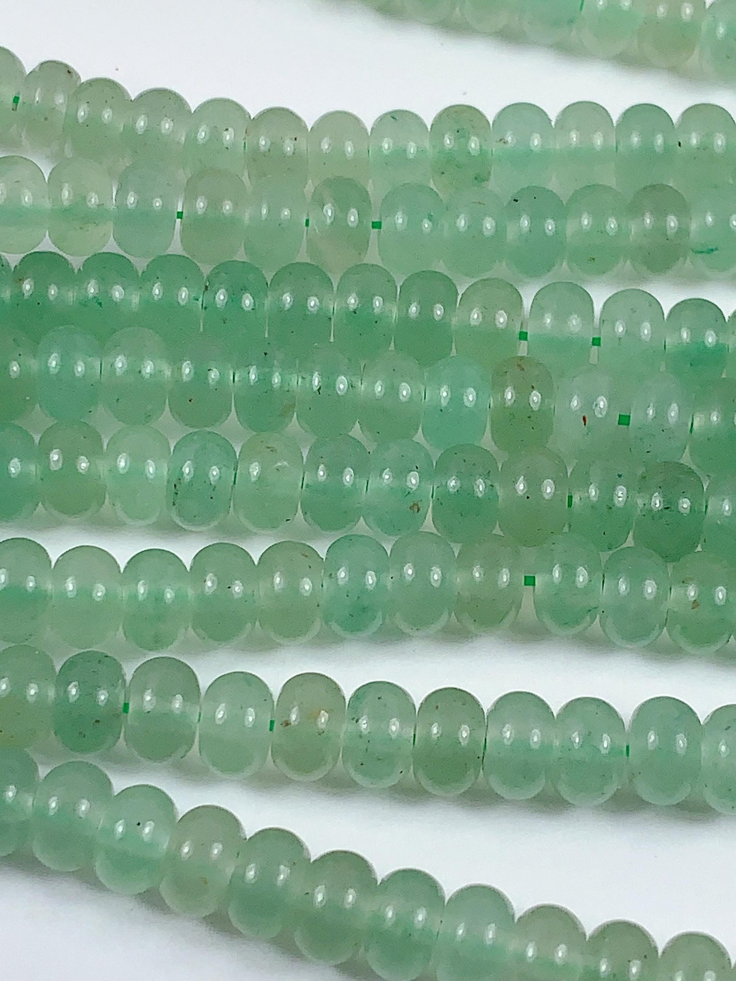 4x6mm Green Natural Aventurine Smooth Rondelle Beads Gemstone Strand 15"