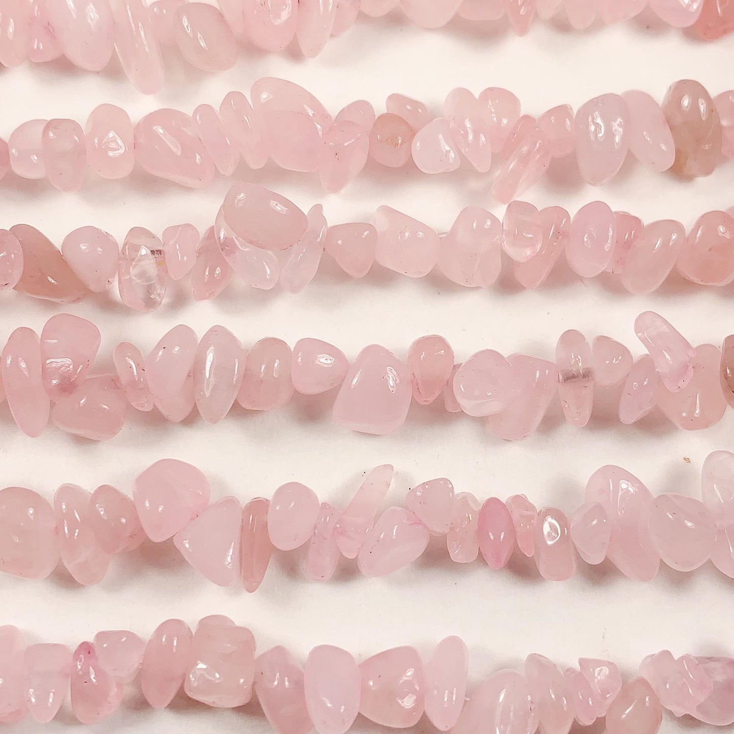 7-12mm Rose Quartz Chip Beads: Pink Gemstone Nugget Strand (32 Inch)