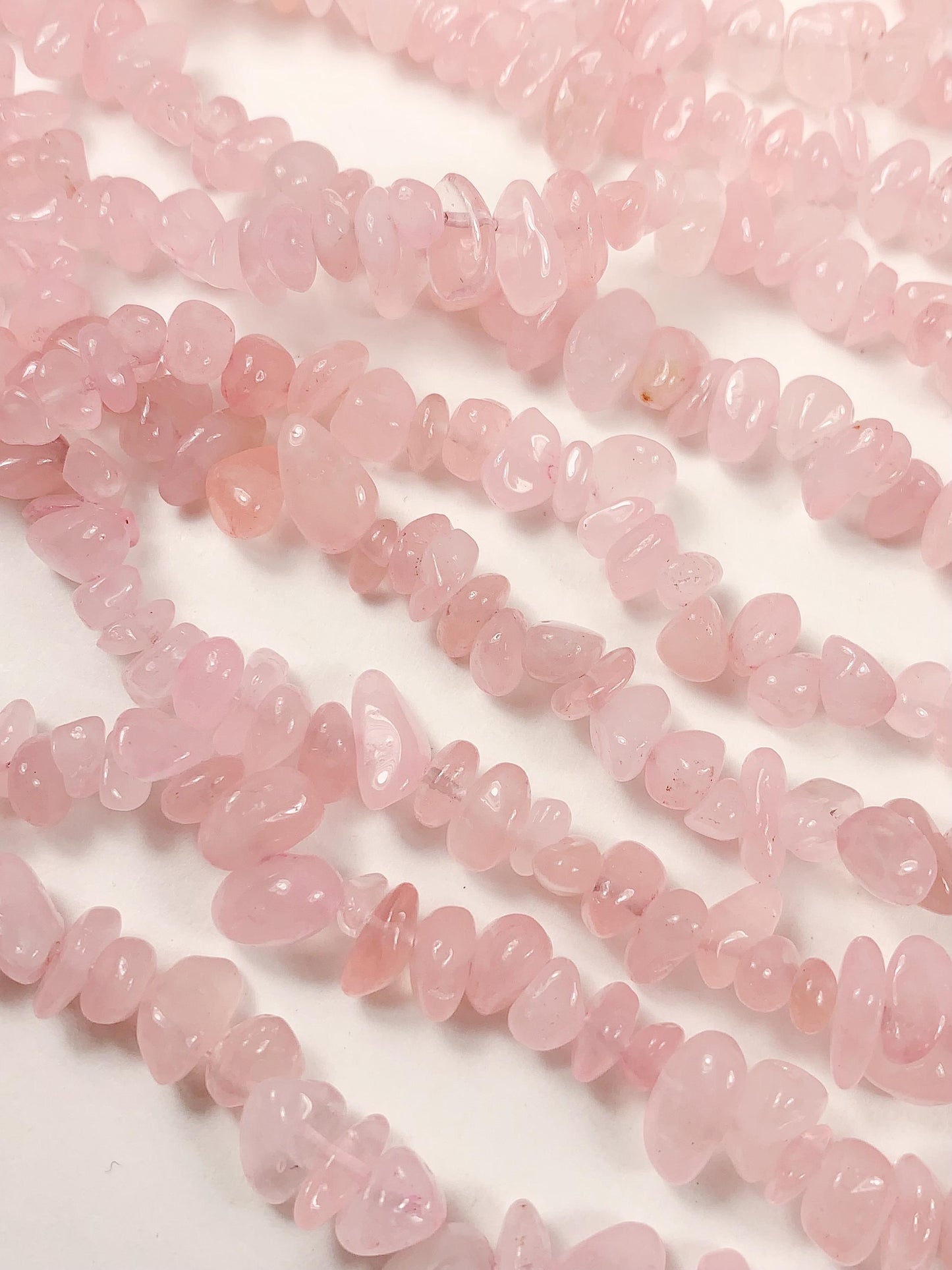7-12mm Rose Quartz Chip Beads: Pink Gemstone Nugget Strand (32 Inch)