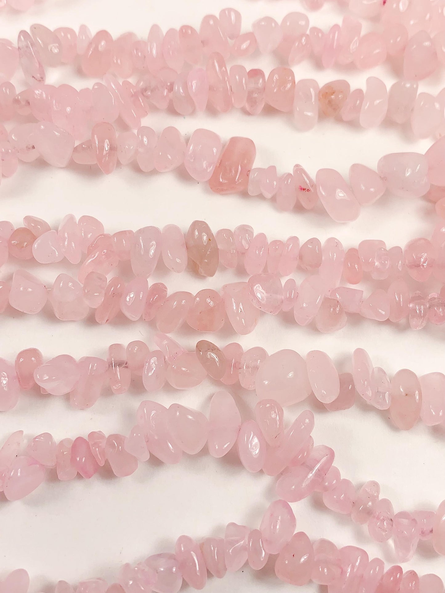 7-12mm Rose Quartz Chip Beads: Pink Gemstone Nugget Strand (32 Inch)