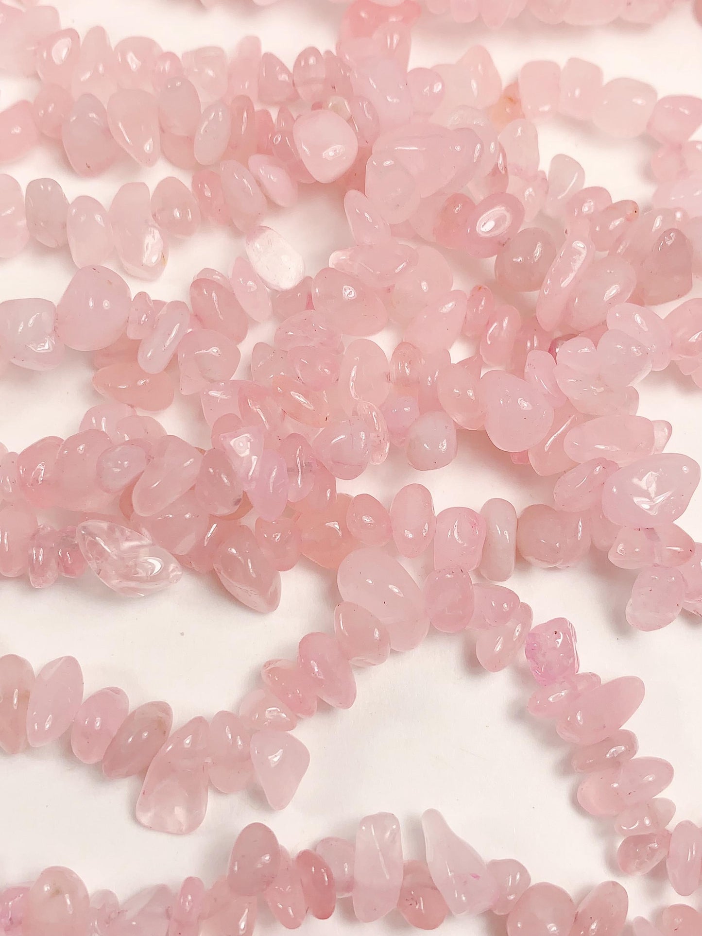7-12mm Rose Quartz Chip Beads: Pink Gemstone Nugget Strand (32 Inch)