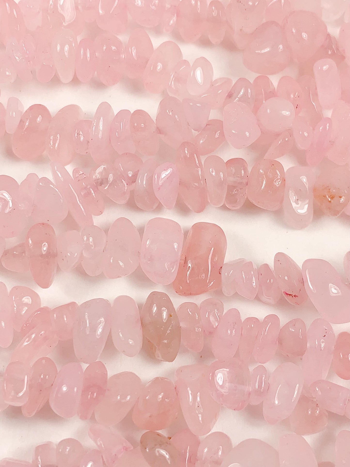 7-12mm Rose Quartz Chip Beads: Pink Gemstone Nugget Strand (32 Inch)