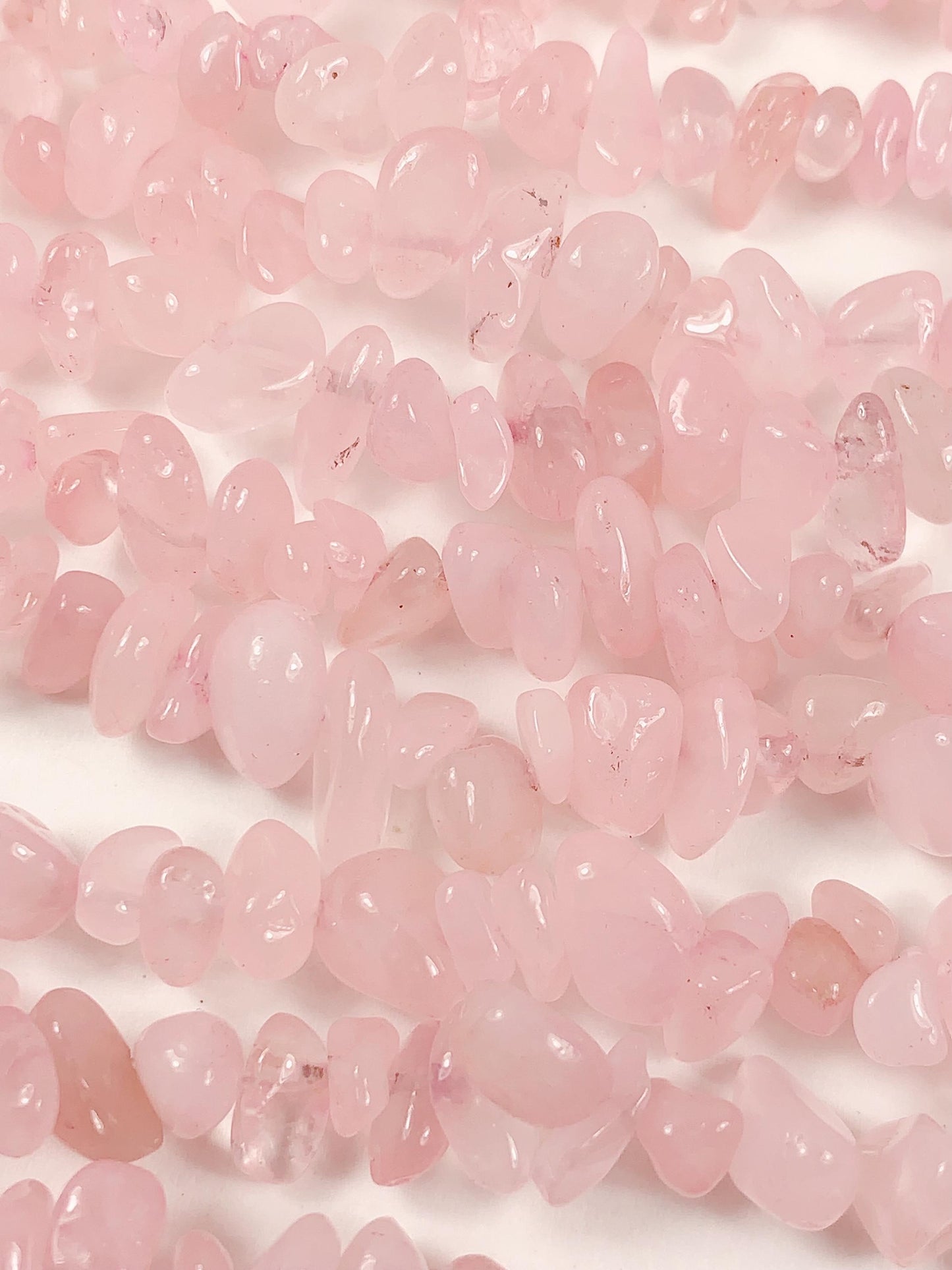 7-12mm Rose Quartz Chip Beads: Pink Gemstone Nugget Strand (32 Inch)