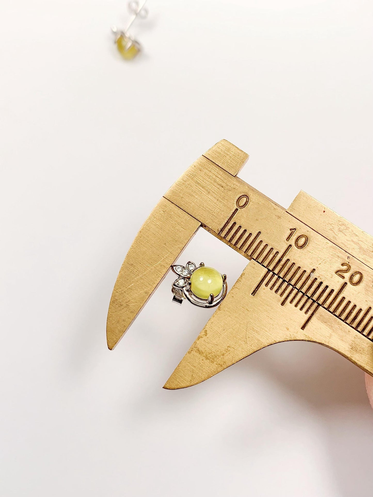 Prehnite Earrings: 18k Gold Plated Sterling Silver Leaves Studs