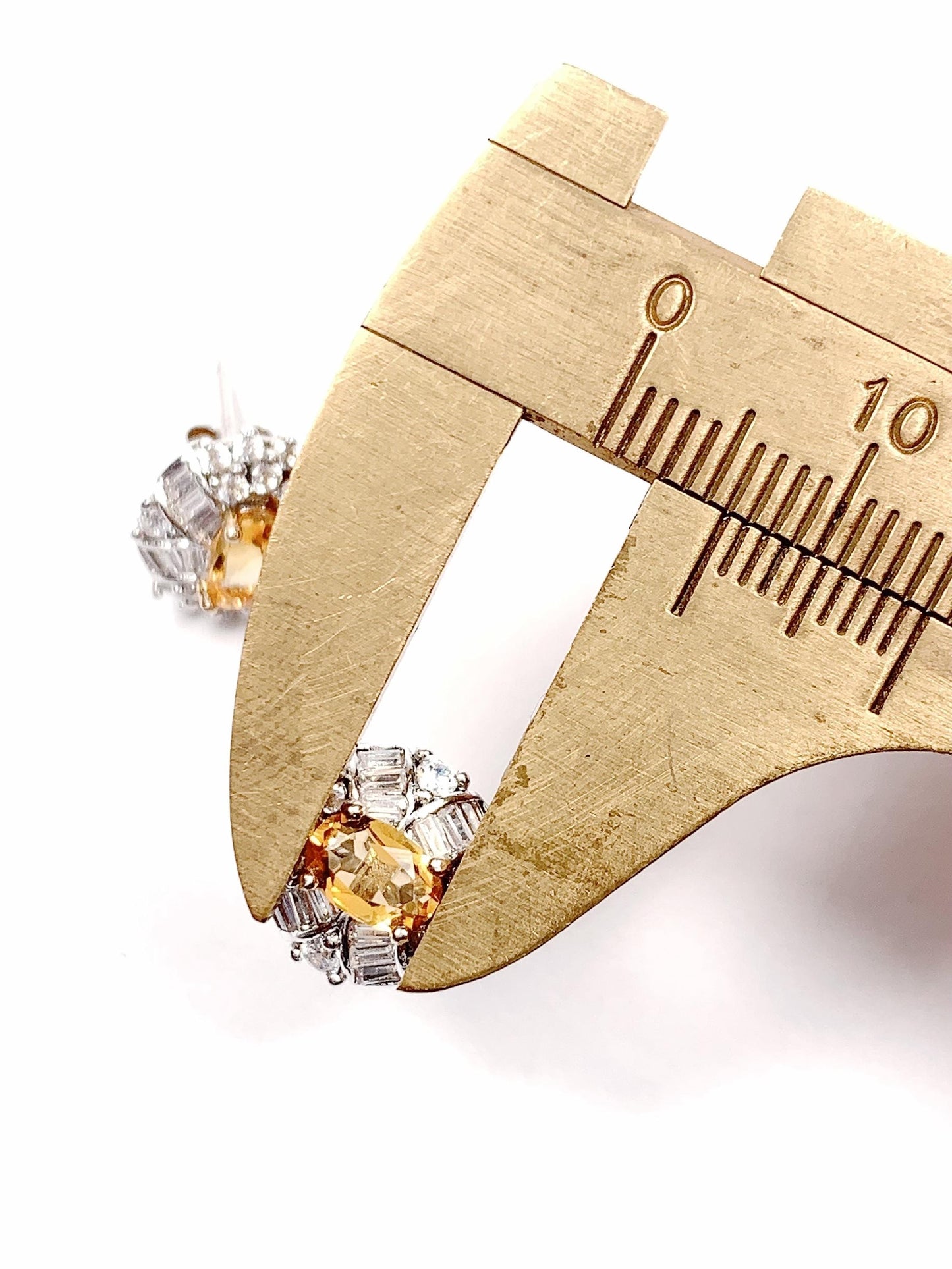 Citrine Earrings: 18k Gold Plated Sterling Silver Studs