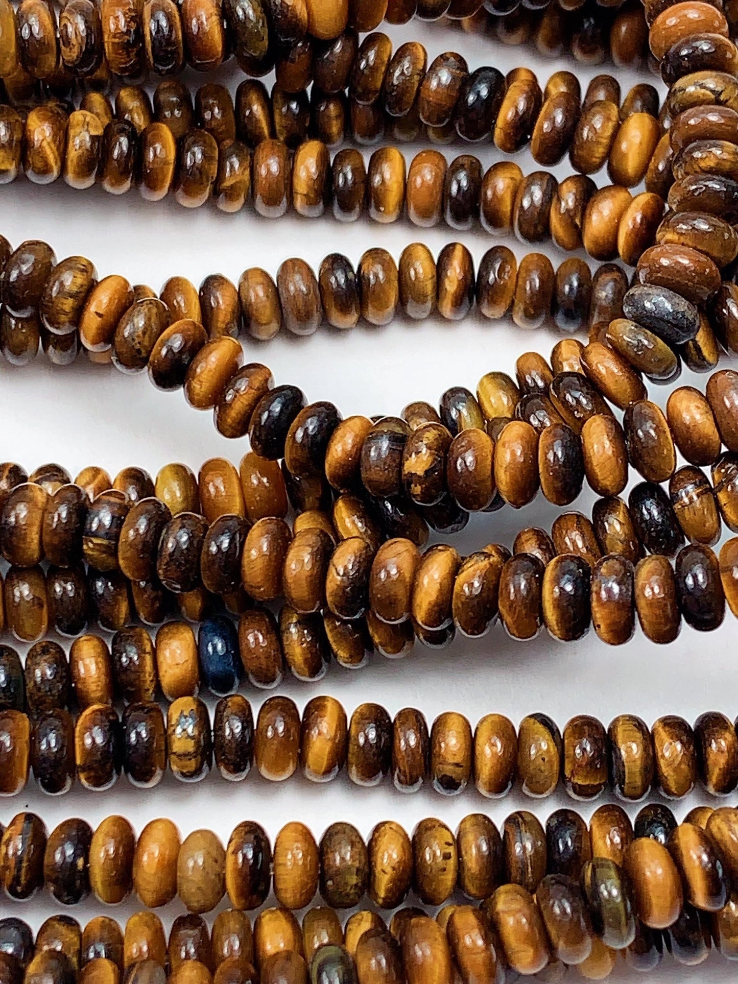 2x4mm Good Quality Natural Yellow Brown Tiger Eyes Smooth Rondelle Beads 15" Strand
