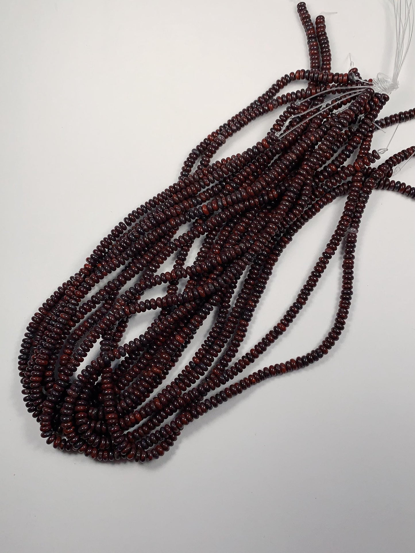Good Quality Natural Red Black Brecciated Jasper Smooth Rondelle Beads 15" Strand 2x4mm