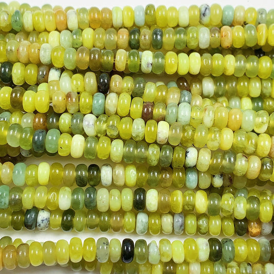 2x4mm Good Quality Natural Green Jade Smooth Rondelle Beads 15" Strand
