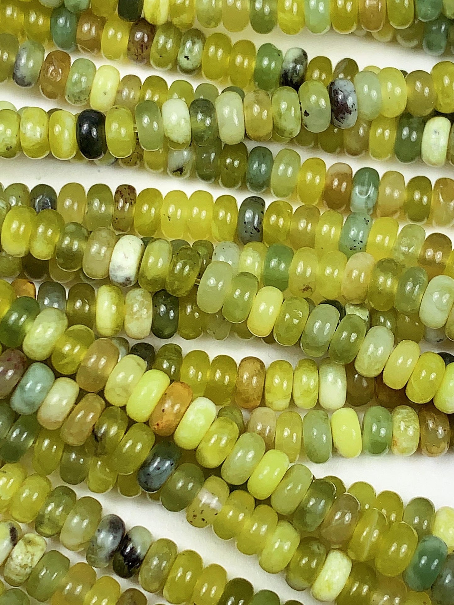 2x4mm Good Quality Natural Green Jade Smooth Rondelle Beads 15" Strand