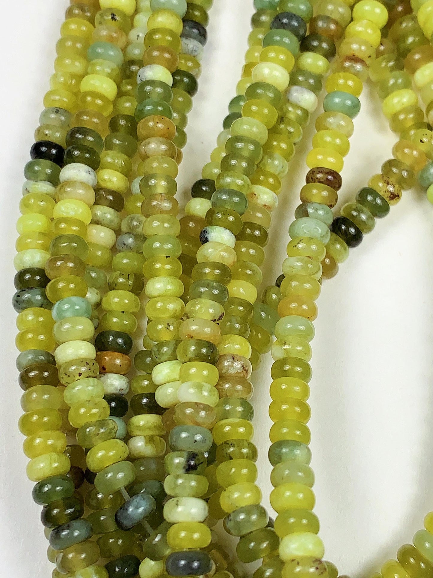 2x4mm Good Quality Natural Green Jade Smooth Rondelle Beads 15" Strand