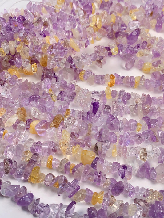Amethyst Chip Beads: Natural Purple Gemstone Nuggets, 32" Strand