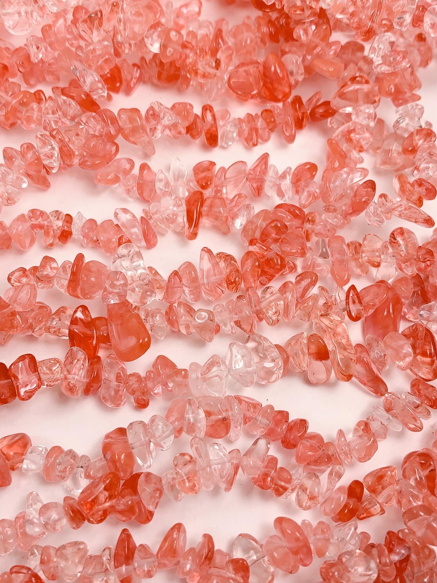 5-12mm  Red Watermelon Quartz Nugget Pebble Irregular Shaped Chip Beads 32" Strand DIY Jewelry
