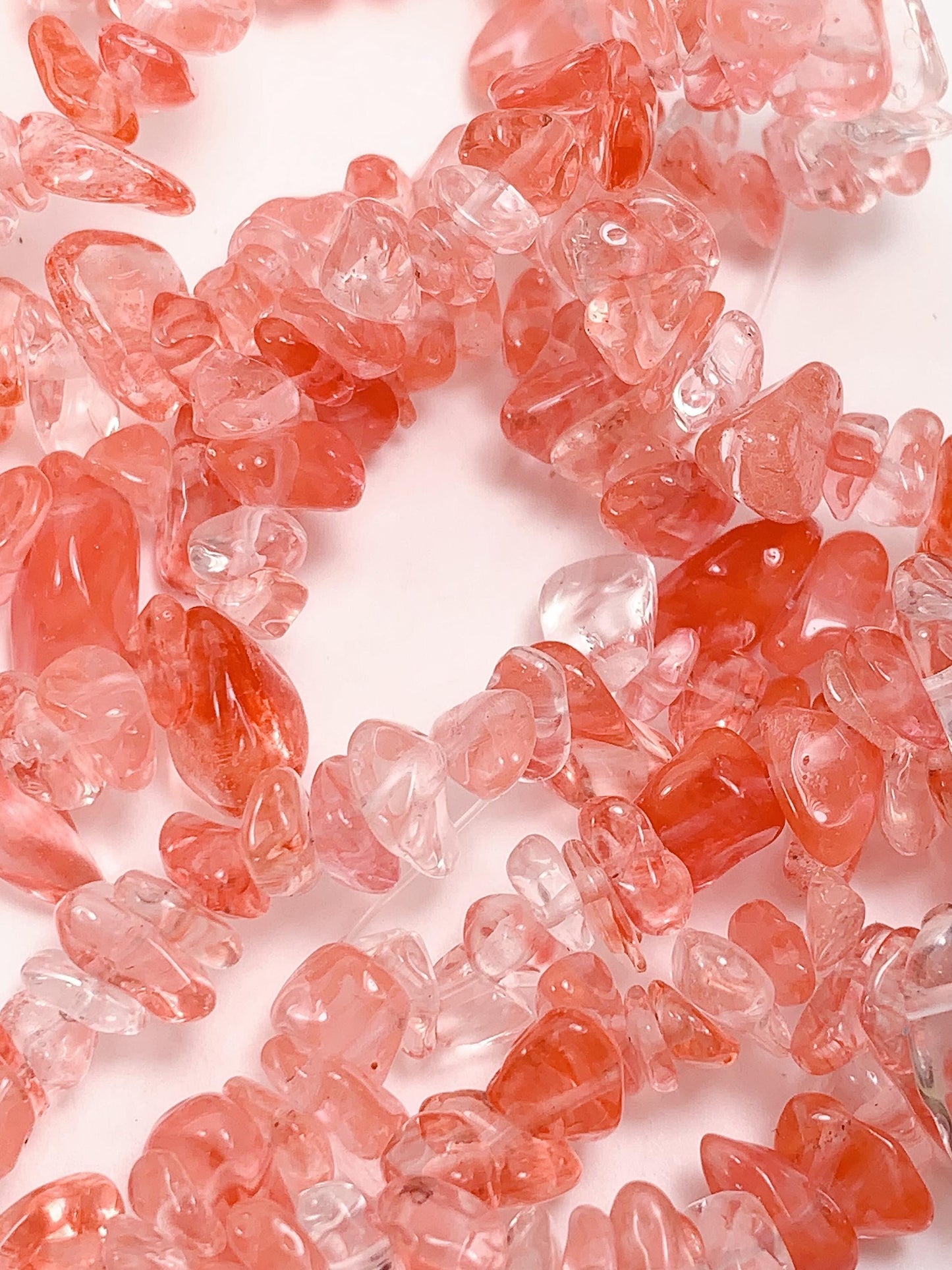 5-12mm  Red Watermelon Quartz Nugget Pebble Irregular Shaped Chip Beads 32" Strand DIY Jewelry